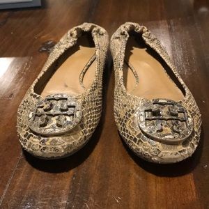 Tory Burch Snake Skin Flats